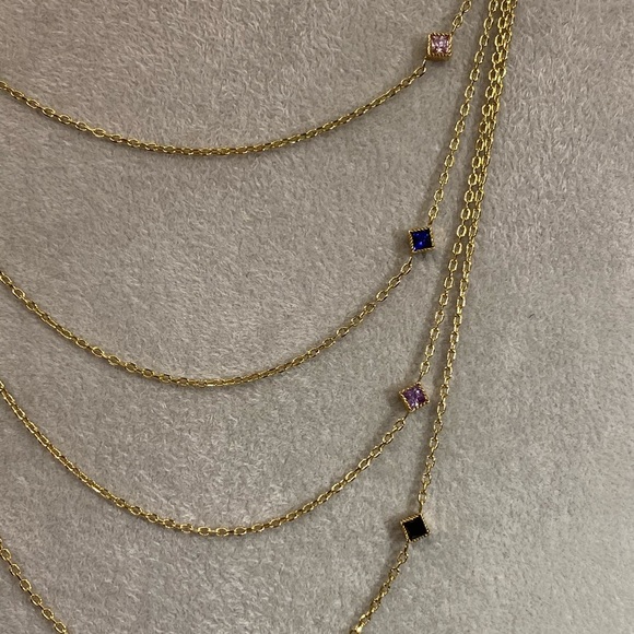 10KT Yellow Gold Choker W/ 0.10ct Black Diamond - Picture 1 of 2